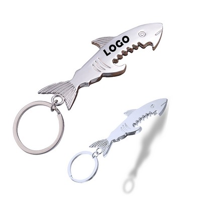 Shark Metal Bottle Opener Keychain