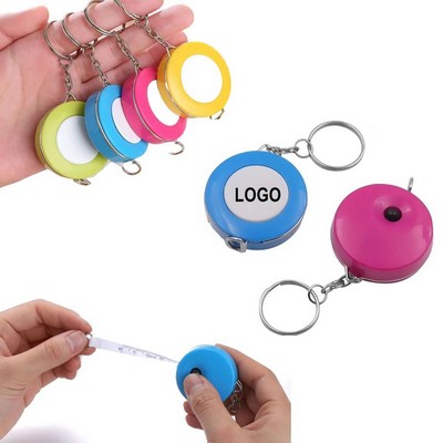 60'' Mini Round Retractable Soft Measuring Tape W/Key Ring