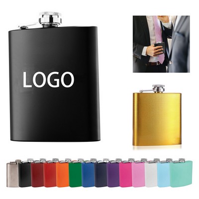 6 Oz Powder Coated Stainless Steel Hip Flask