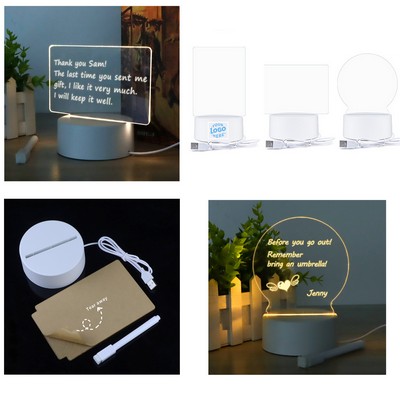 Led Message Board Night Light Usb Powered Acrylic Memo Lamp