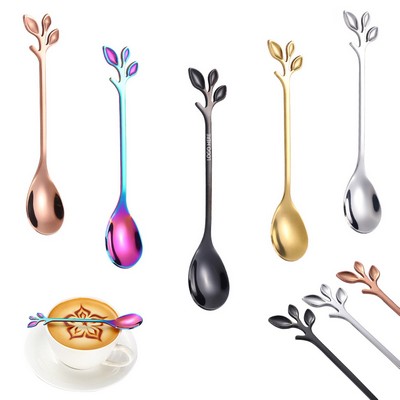 Leaves Shaped Dessert Coffee Spoon