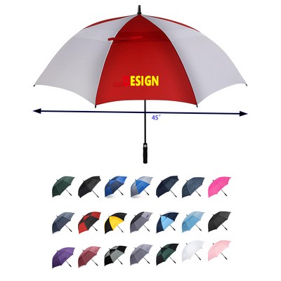 Automatic Open Golf Umbrella Oversize Double Canopy Vented Windproof Waterproof Stick Umbrella