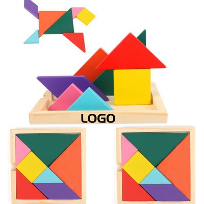 Wooden Tangram Shapes Puzzle Toys