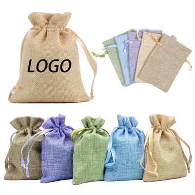 Jute Hemp Bag Drawstring Pouch