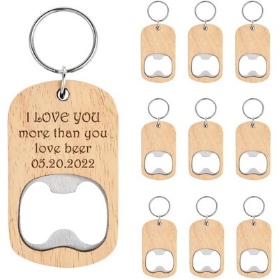 2 In 1 Custom Shape Wooden Key Pendant And Bottle Opener