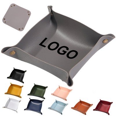 Pu Leather Folding Storage Tray