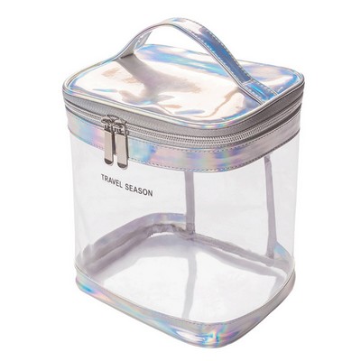 PVC transparent waterproof makeup cosmetic bag with zipper closure