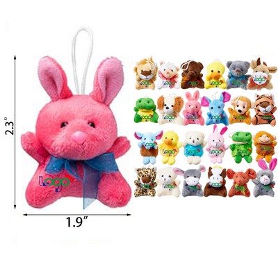 Custom 3 Inches Mini Animal Plush Toy Animals Keychain Decoration