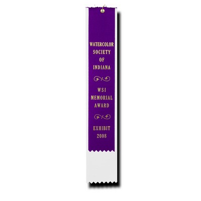 Custom Flat Ribbon w/ Event Card and Overlay (2 1/2"x 12")