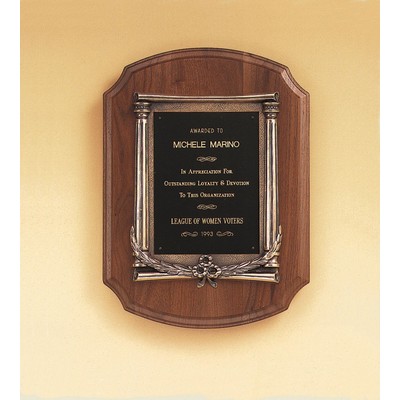 Airflyte Collection Walnut Plaque w/ Antique Bronze Casting (11"x15")