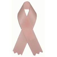 Blank Breast Cancer Awareness Ribbon w/Tape (3 1/2")