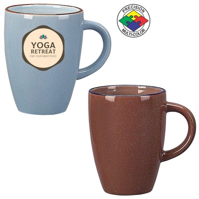 13 Oz. Milk Chocolate Brown/Cobalt Blue Discovery Mug - Dishwasher Resistant - Precision Spot Color