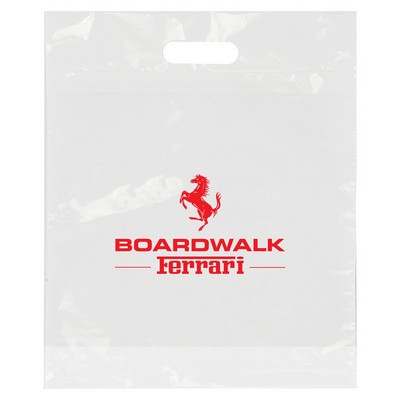 1.75 Mil Fold Over Die Cut Handle Bag (15"x18")