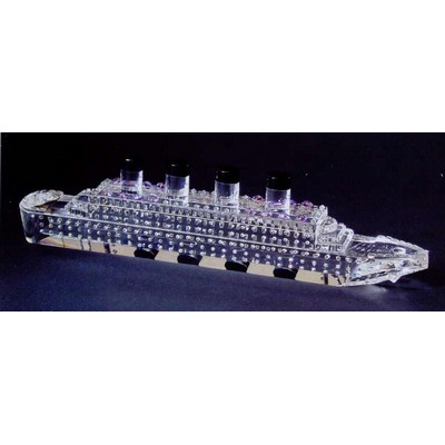 Optic Crystal Titanic Ship Figurine