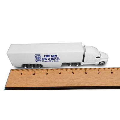 8" Die Cast Replica Traditional Transport Hauler (White Hauler/White Cab)