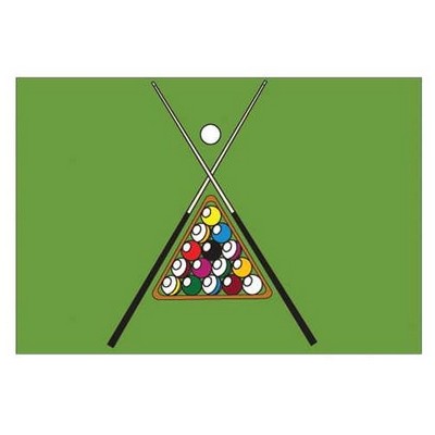 Pool Table Rack Rectangle Badge w/ Bar Pin (2 1/2"x3 1/2")