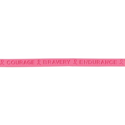 Hope/Courage/Bravery/Endurance Pink Silicone Wristband