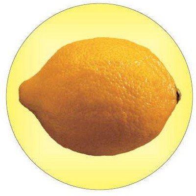 Lemon Round Metal Photo Magnet (2 1/2")