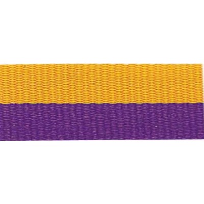 "V" Neck Ribbon - Purple/Gold - Snap Clip - 1-1/2" Wide x 32" Long