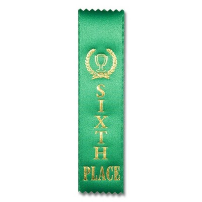 2"x8" 6TH Place Stock Lapel Award Ribbon