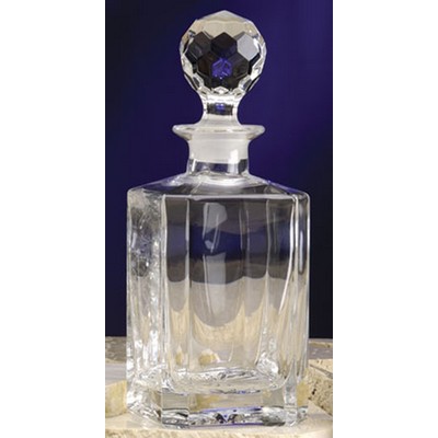 32 Oz. Hand Cut Crystal Decanter w/Short Neck