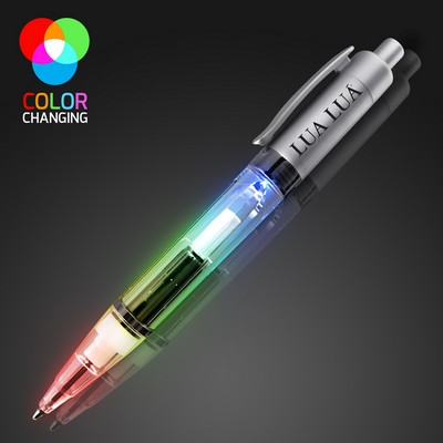 Light Up Plastic Multicolor Pen - Domestic Print