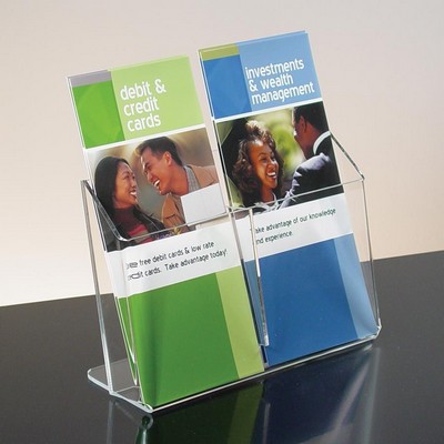 2-Pocket Clear Acrylic Brochure Holder - Countertop