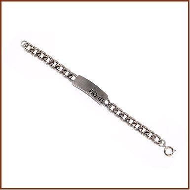 8-1/2" Pewter Id W/Plain Curb Chain W/C