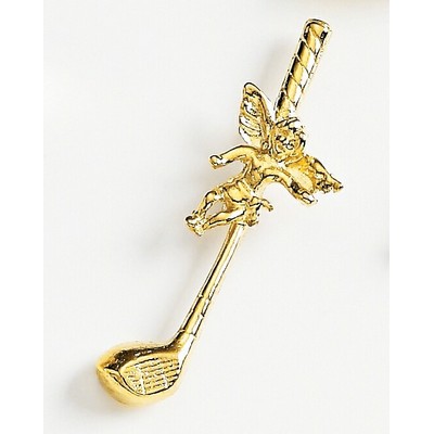 Golf Club w/ Angel Marken Design Cast Lapel Pin (Up to 1 1/2")