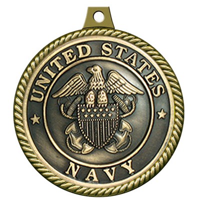 Stock Medal w/ Rope Edge (US Navy) 2 1/4"