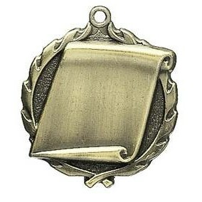 Medal, "Scroll" - 1 3/4" Wreath Edge