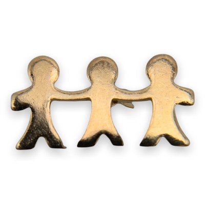 Three People Holding Hands Lapel Pin