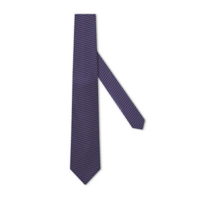 Polyester Woven Necktie - Tonal waves Plum