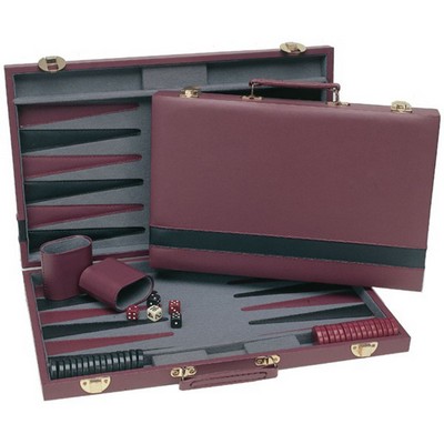 Backgammon Set - Burgundy/Gray/Black