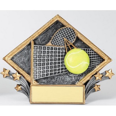 Resin Diamond Plate Stand or Hang Sculpture Award (Tennis)