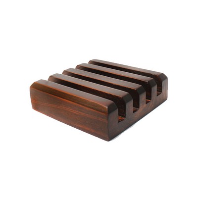 Dark Wood Slotted Stand (Holds 4 Square Coasters)