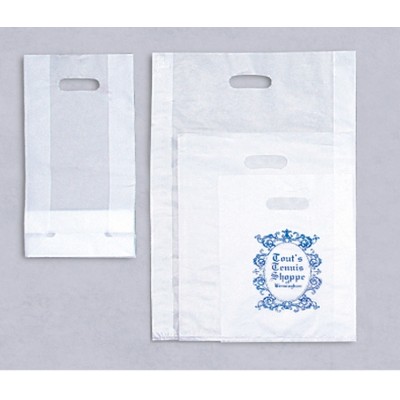 Frosted High Density Merchandise Bag w/ Clear Die-Cut Handle (9"x12")