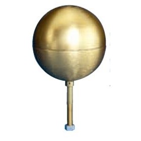 6" Gold Aluminum Ball Outdoor Spindle Ornament