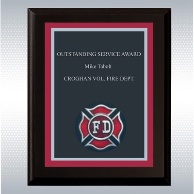 Fire Department Fire Specialty Award on Black Plaque