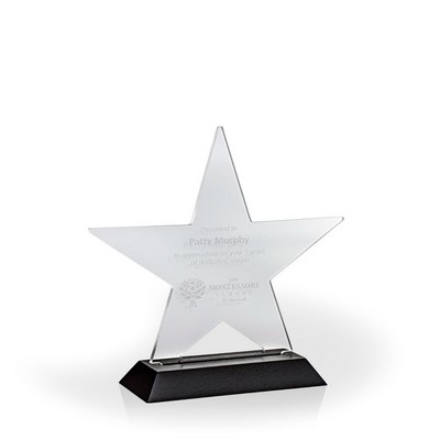 Star Track Award with Black Wood Base, Medium - Engraved