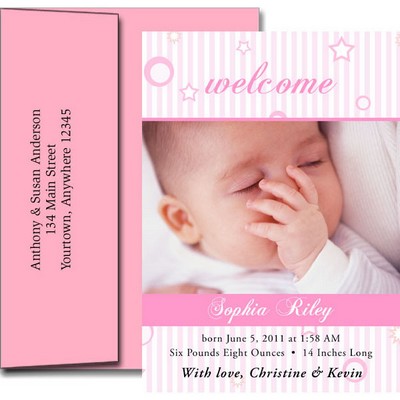 Birth Announcements w/Imprinted Envelopes (5"x7")