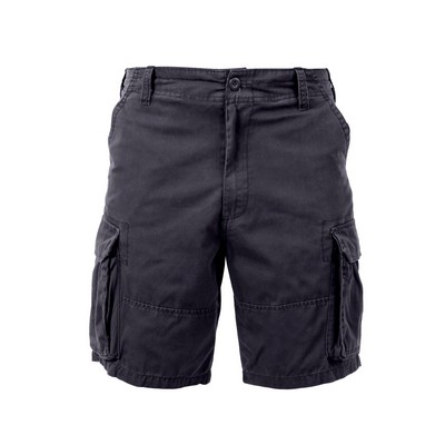 Black Vintage Paratrooper Cargo Shorts (4X-Large)