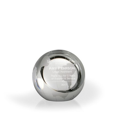 Globe Wedge Crystal Paperweight