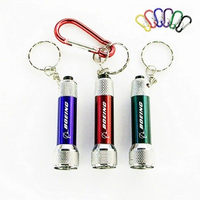 Super Bright LED Flashlight with Swivel Keychain & Carabiner