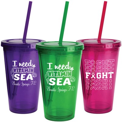 Sunsplash Tumbler W/Straw 16 Oz.