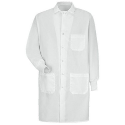 Red Kap™ Specialized Cuffed Lab Coat w/Interior Pocket - White