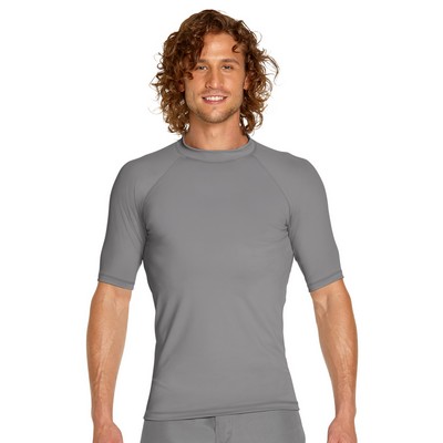 Adult Short Sleeve Rash Guard - Grey