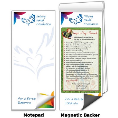 Full-Color Magnetic Notepads - Pay it Forward Ideas (3 1/2" x 8")