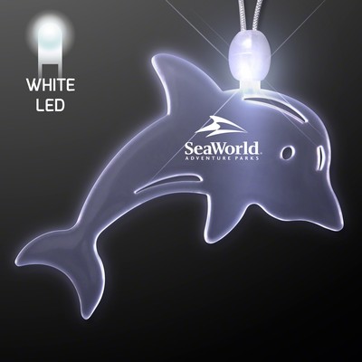 Acrylic Dolphin Shape Necklace w/White LED - Domestic Print