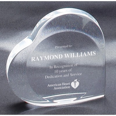 Clear Acrylic Heart Award